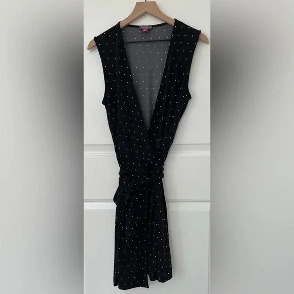 Vince Camuto Pin Dot Wrap Dress - Picture 6 of 8